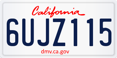 CA license plate 6UJZ115