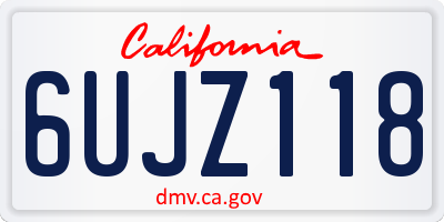 CA license plate 6UJZ118