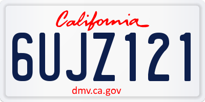 CA license plate 6UJZ121