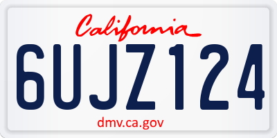 CA license plate 6UJZ124