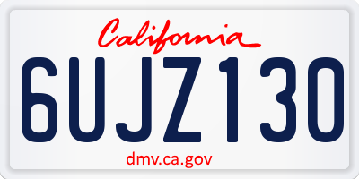 CA license plate 6UJZ130