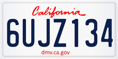 CA license plate 6UJZ134