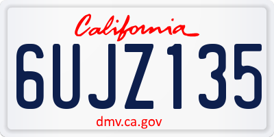 CA license plate 6UJZ135