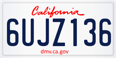 CA license plate 6UJZ136
