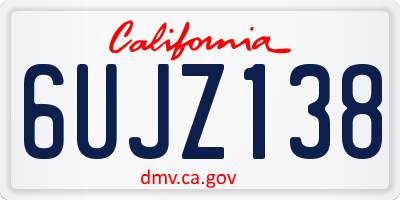 CA license plate 6UJZ138