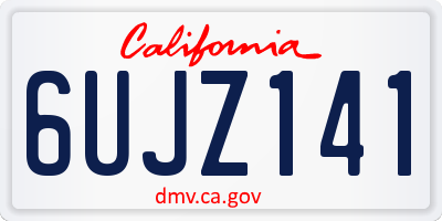 CA license plate 6UJZ141