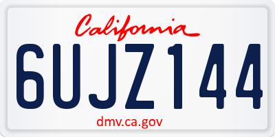 CA license plate 6UJZ144