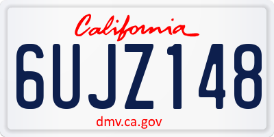 CA license plate 6UJZ148