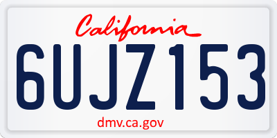 CA license plate 6UJZ153
