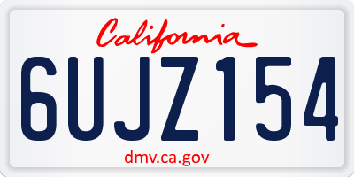 CA license plate 6UJZ154