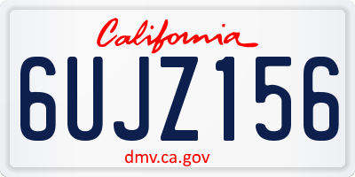 CA license plate 6UJZ156