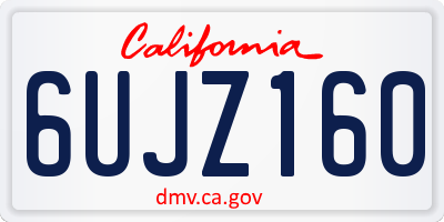 CA license plate 6UJZ160