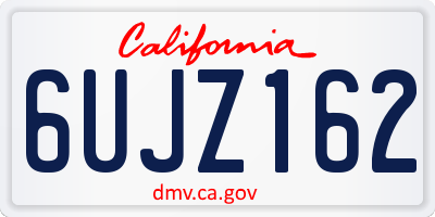 CA license plate 6UJZ162