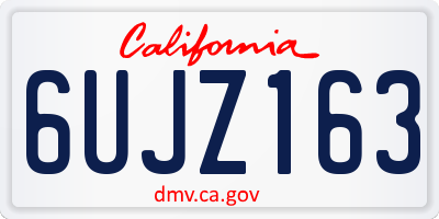 CA license plate 6UJZ163