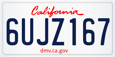 CA license plate 6UJZ167