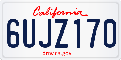 CA license plate 6UJZ170