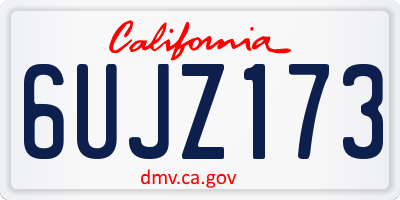 CA license plate 6UJZ173