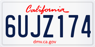 CA license plate 6UJZ174