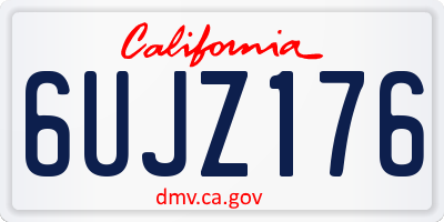 CA license plate 6UJZ176