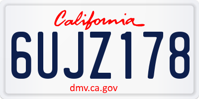 CA license plate 6UJZ178
