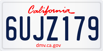 CA license plate 6UJZ179