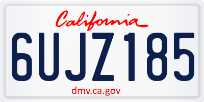 CA license plate 6UJZ185