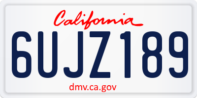 CA license plate 6UJZ189