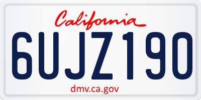 CA license plate 6UJZ190