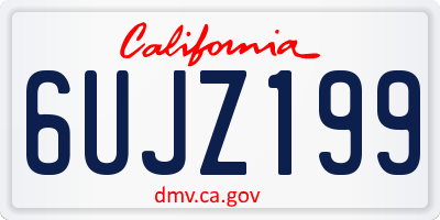 CA license plate 6UJZ199