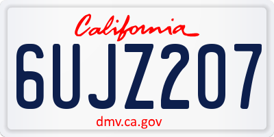 CA license plate 6UJZ207