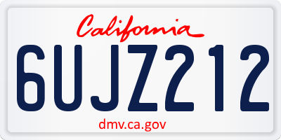 CA license plate 6UJZ212