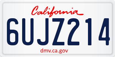 CA license plate 6UJZ214