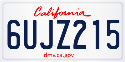 CA license plate 6UJZ215