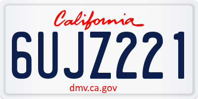 CA license plate 6UJZ221