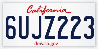CA license plate 6UJZ223
