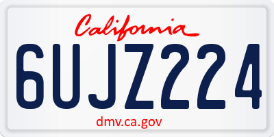 CA license plate 6UJZ224