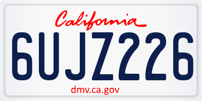CA license plate 6UJZ226