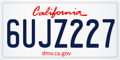 CA license plate 6UJZ227