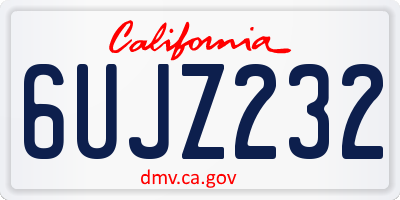 CA license plate 6UJZ232