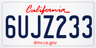 CA license plate 6UJZ233