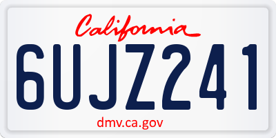 CA license plate 6UJZ241
