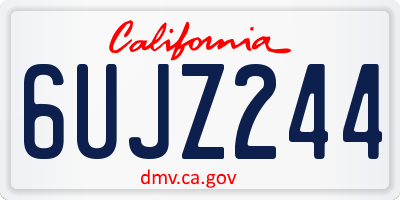 CA license plate 6UJZ244
