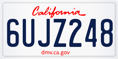 CA license plate 6UJZ248