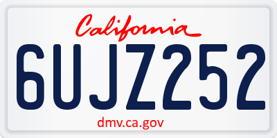 CA license plate 6UJZ252