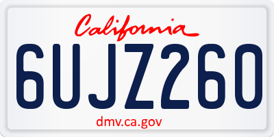 CA license plate 6UJZ260