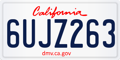 CA license plate 6UJZ263