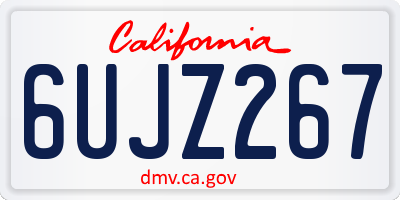 CA license plate 6UJZ267