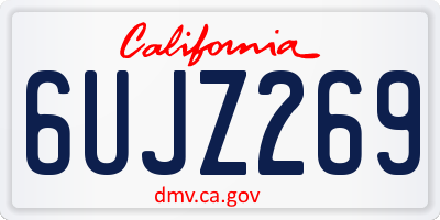 CA license plate 6UJZ269
