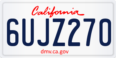 CA license plate 6UJZ270
