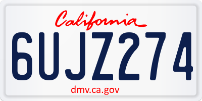 CA license plate 6UJZ274